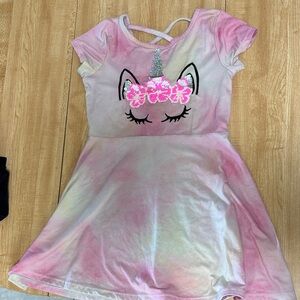 Unicorn Dreams Pink Kids Casual Dress